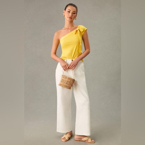Maeve Tops - Anthropologie Maeve One-Shoulder Bow Blouse Top NEW